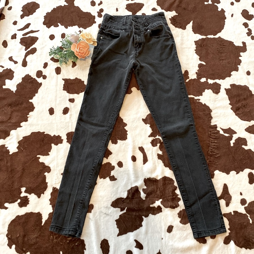 Black Denim Highwaisted Skinny Jeans